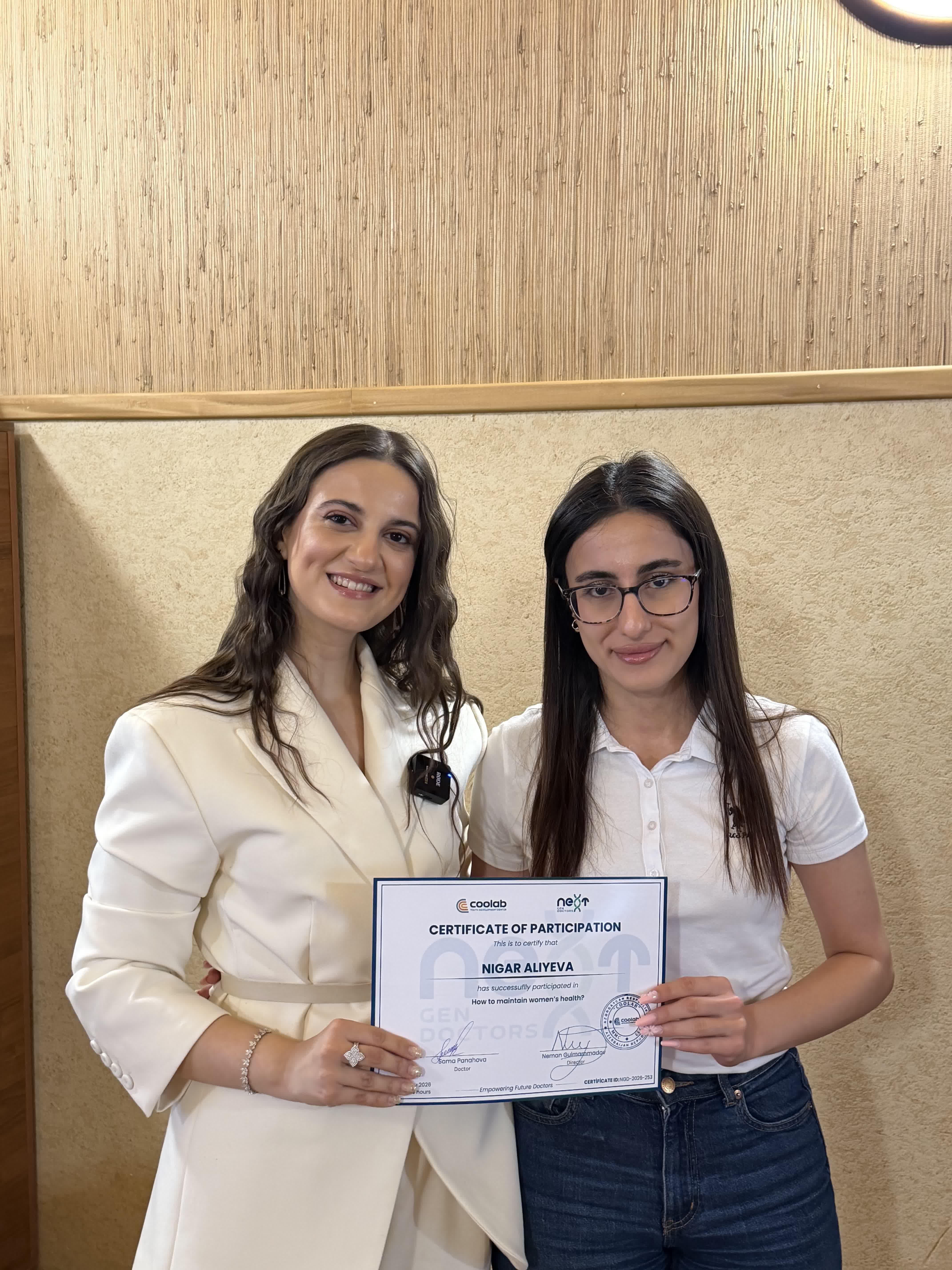 Səma Pənahova seminarı — sertifikat təqdimatı